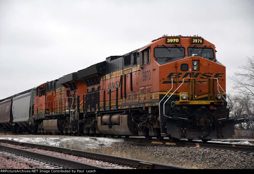 Tied down grain train
